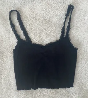 Garage black lace tank top thumbnail 1
