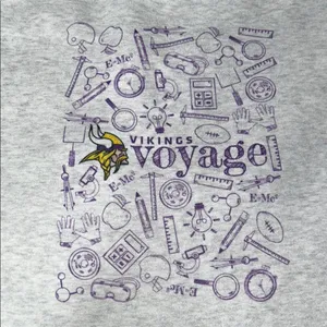 Large Backpack with Vikings Voyage design Gray thumbnail 2