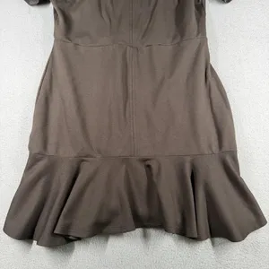 ASOS DESIGN Dress Womens 6 Black Short Sleeve Ruffle Hem Jersey Sheath Workwear thumbnail 6