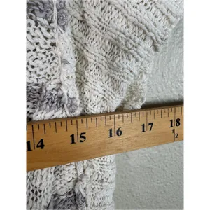 Free People Cream Grey Striped Chunky Knit Sweater Womens S Beachy Boho Summer thumbnail 4