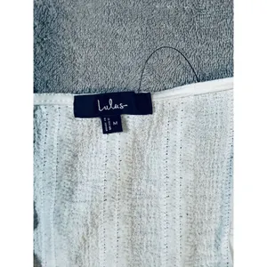 NWT Lulus Size Medium Estela Ivory‎ Ruffled Puff Sleeve Peplum Crop Top White thumbnail 4