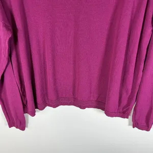 Eileen Fisher 100% Organic Linen Women's Purple Long Sleeve Sweater Size‎ Large thumbnail 7