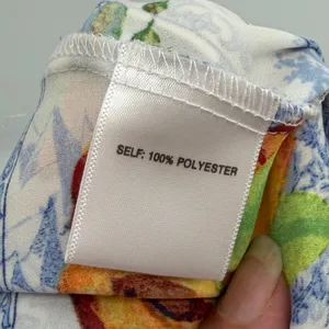Rose + Olive Fruit Toile Button Shirt Sz L Euro Summer Cottage Resort Peaches thumbnail 10