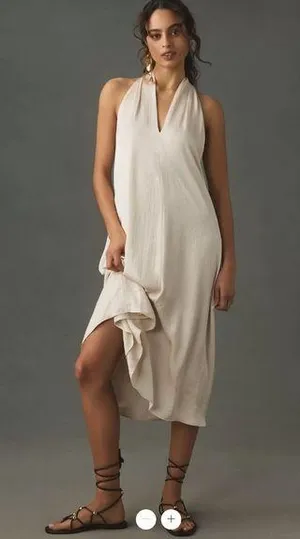 Anthropologie Anthropologie Halter Silky Midi Dress thumbnail 1