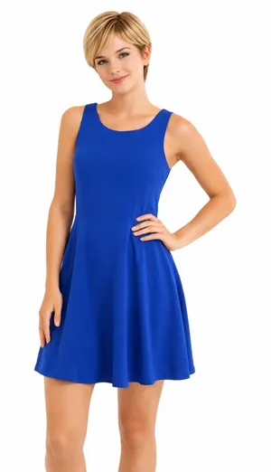 Rachel Zoe Elegant Blue Sleeveless Dress thumbnail 1