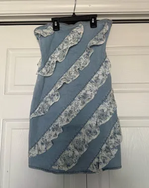 Light Blue denim dress thumbnail 1