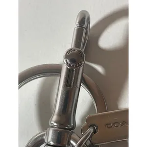 Coach Trigger Snap Keychain Yellow Lemon Leather Silver Hardware NYC thumbnail 8