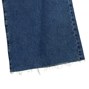 Ragged Jeans Womens‎ Size 32 (30) Cotton Wide Leg Raw Hem Denim Jeans High Rise thumbnail 3