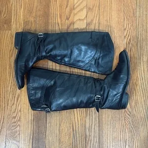 Frye Dorado Tall Leather‎ Riding Boot Black Women's Size 7 thumbnail 2