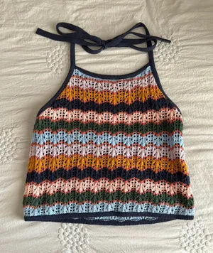 American Eagle Knitted Halter Crop Top thumbnail 1