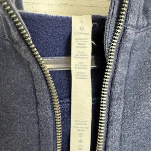 Lululemon RARE Blue Scuba Hoodie Jacket Full Zip Women's Size‎ 6 Thumb Holes thumbnail 5