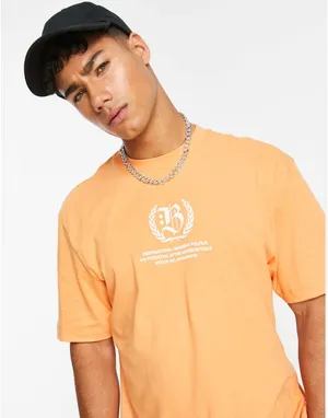 ASOS River Island Orange Graphic Shirt Medium thumbnail 1