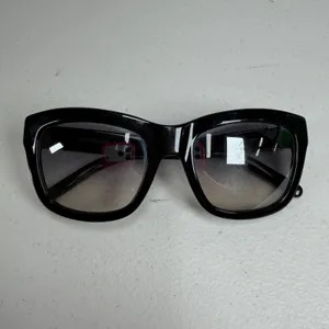 Tory Burch Sunglasses Square Black TY 7075 Silver Logo Grey Gradient Lens thumbnail 4