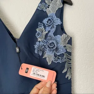 NWT CHI CHI LONDON Appliqué Fit Flare Party Dress Navy 4 thumbnail 7