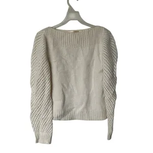 LoveShackFancy Rosie Sweater Sz S Baby Alpaca Merino wool Cream thumbnail 13