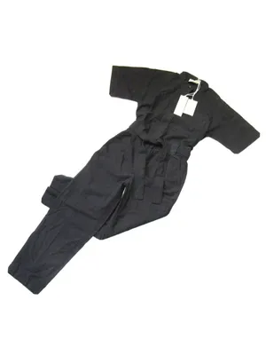 NWT Everlane The Fatigue Short-Sleeve Jumpsuit in Black Belted Cotton Utility 6 thumbnail 5