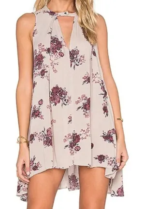 Free People Cream Black Diamond Print‎ Tree Swing Dress thumbnail 1