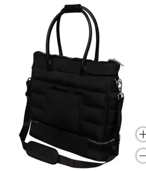 Black Puffy Quilted Tote with Double Handles thumbnail 6
