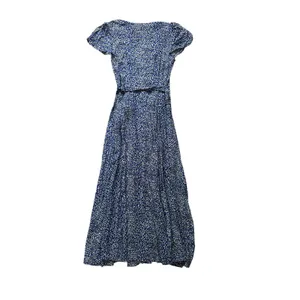 FREE PEOPLE Gorgeous Jess Wrap Maxi Dress Size Small Blue Black Leopard Print thumbnail 3