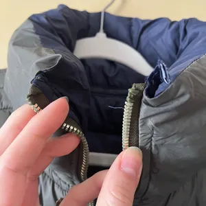 Quilted Reversible Vest in Olive green and Blue thumbnail 7
