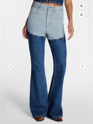 LEE Denim Chaps Jeans Two Tone Light Wash Dark Wash Butt Enhancing Stretch 0 NWT thumbnail 3