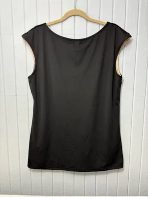 Metme Black Sequin V-Neck Evening Top‎ Size XXL thumbnail 4