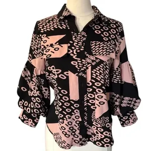 Gracia Pink and Black Patterned Blouse thumbnail 1