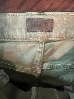 MOTHER Olive Green the Insider Crop Step Fray Denim Jeans 33 GUC thumbnail 2