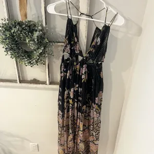 Anthropologie Cutout Maxi Dress Sheer Black Motif Size‎ XS Cover Up Boho thumbnail 10