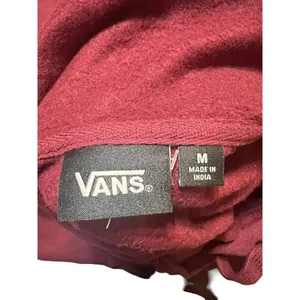 Vans Off the Wall Hoodie Kangaroo Pocket Front Back Graphic Maroon Burgundy Sz M thumbnail 5