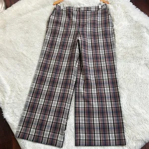 Cara Santana x Apt 9 Plaid Pant High Rise Wide Pants 14 thumbnail 2