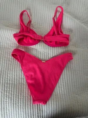Hollister Bikini Set Ribbed Pink thumbnail 2