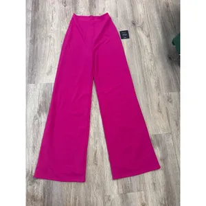 Lulus Magenta Pink High Waisted Wide Leg Dress Pants‎ Size Small NWT thumbnail 2