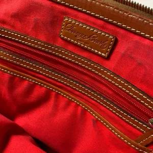 Dooney & Bourke Medium Red Leather Domed Satchel Bag Purse Shoulder Top Handle thumbnail 9