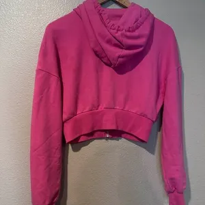 Garage Pink Cropped Zip-Up Hoodie thumbnail 3