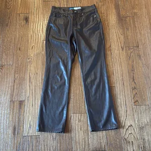 Old Navy high rise bootcut brown faux leather pants 0 thumbnail 4