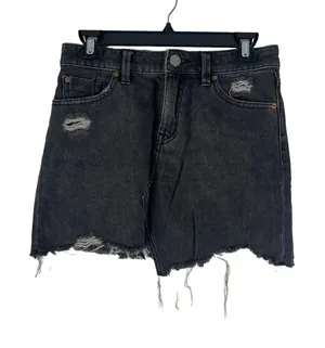 Urban Outfitters BDG Women's Size Small Black Distressed‎ Jean Mini Skirt thumbnail 1