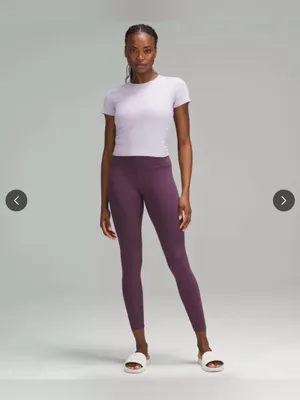 Lululemon All It Takes Short Sleeve Shirt Ribbed Lilac Ether Size 2 NWOT thumbnail 2