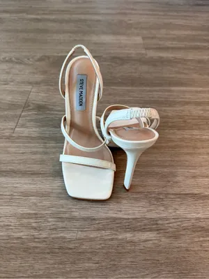 Steve Madden White Slingback High Heel Sandals in Grade White, Size 5.5 thumbnail 9