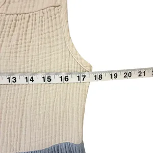 Marine Layer Corinne Colorblock Tiered Maxi Dress Womens S Blue Cotton Gauzy thumbnail 9