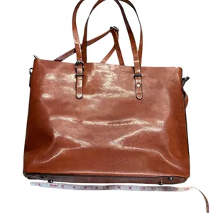 Brown Pleather Tote Bag thumbnail 4