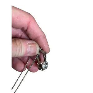 HEADPHONES pendant silver Necklace With Rhinestone-Accented Pendant On Fine Chai thumbnail 3