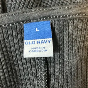 Old Navy Women’s Black Cotton Ribbed Fitted Minimalist Midi‎ Dress Large thumbnail 5