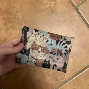 Cat Pattern Portable Reusable Shopping / Grocery Bag Brown thumbnail 2