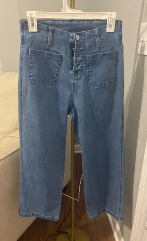 Crop Flare Blue Jeans Size 4 thumbnail 1