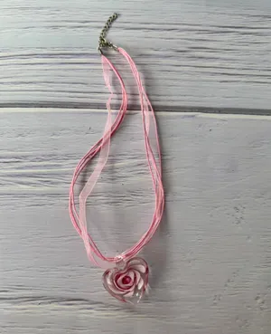 Pink Heart Necklace thumbnail 3