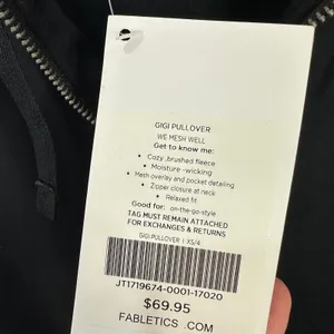 Fabletics Gigi Pullover Black Half‎ Zip Sweatshirt Mesh Pockets Athleisure XS thumbnail 4