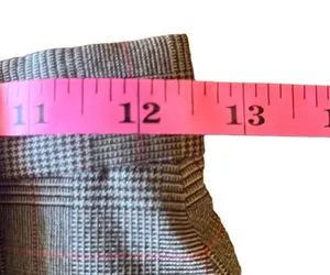 Brown Red Plaid Womens Small Custom Made Peplum Button Up Retro 1951 Suit OOAK thumbnail 14