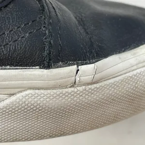 Vans Black Leather Side Zip Low Sneakers Womens 7.5 Mens 6 thumbnail 8