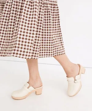 Madewell‎ Bone The Monique Buckle Clog Size 7.5 thumbnail 1